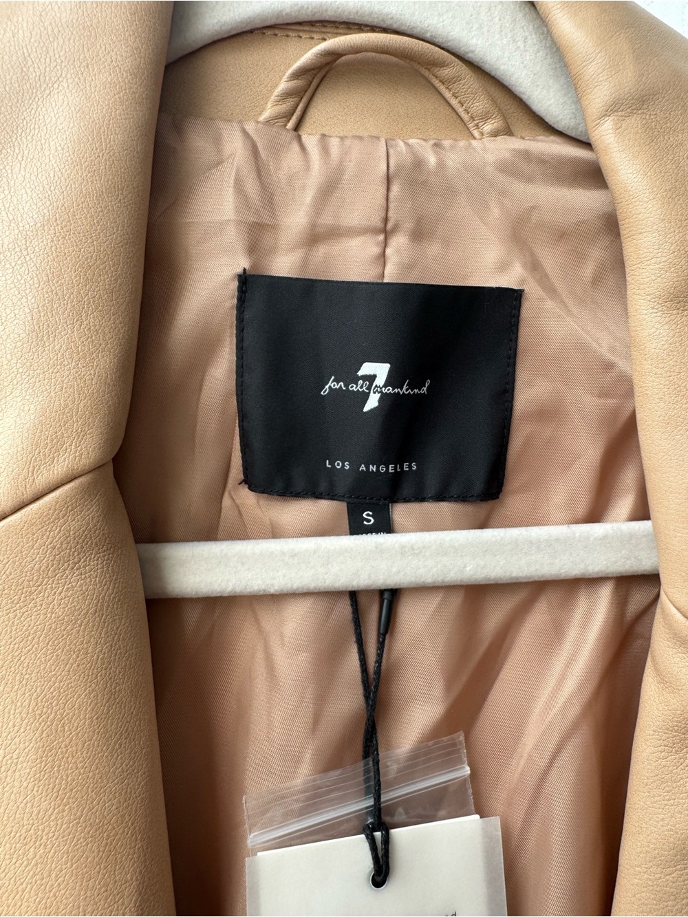 7 for all mankind faux leather trench coat - Picture 7 of 7